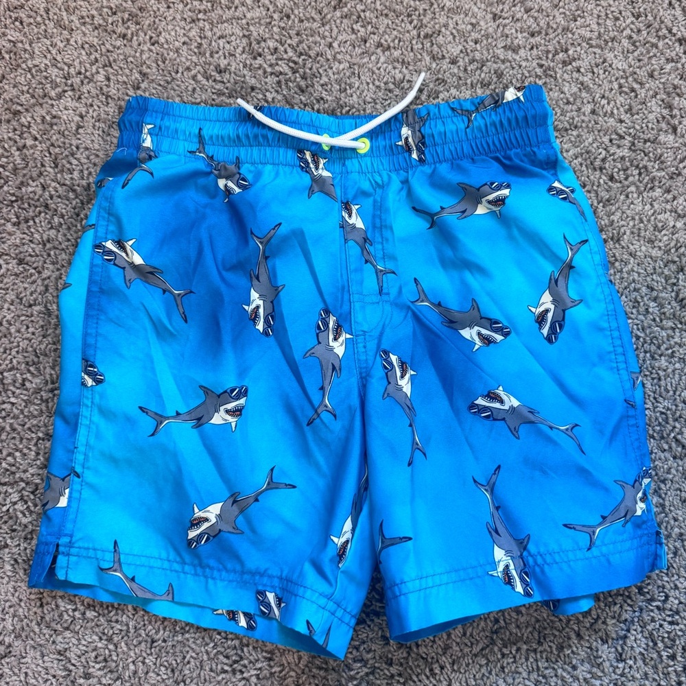 Old Navy Boys Blue Shark Pattern Shorts Size 10-12